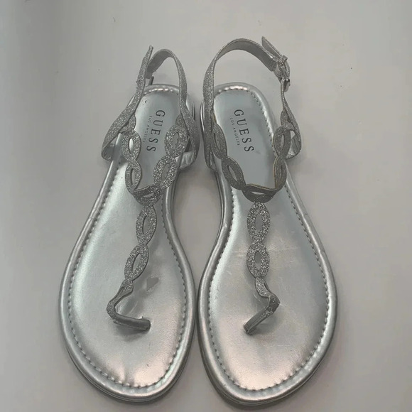 Guess Rhinestone Thong Sandals Size 10 New - Picture 3 of 8